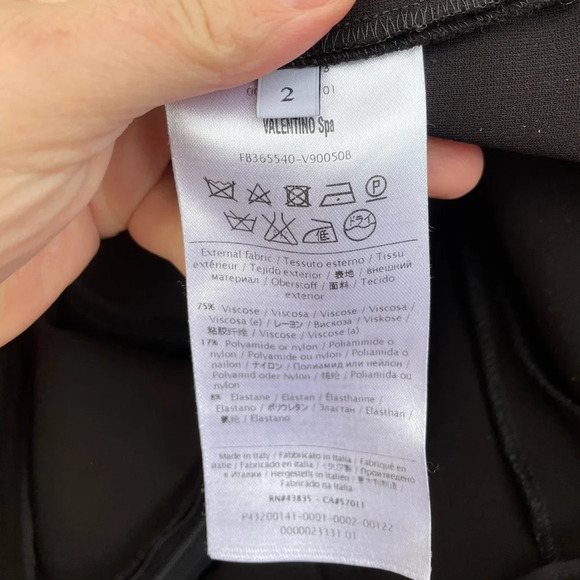 VALENTINO Roma black  slim straight pants, size 2 - Picture 5 of 8